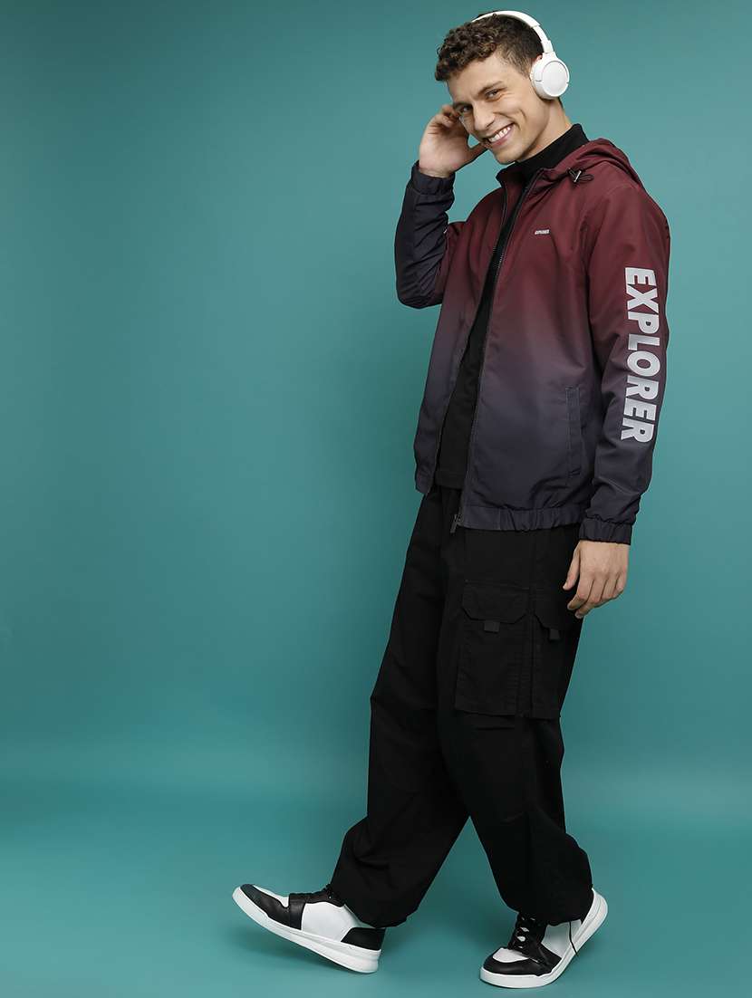 men printed long sleeve hooded bomber jacket - 21651076 -  Standard Image - 3