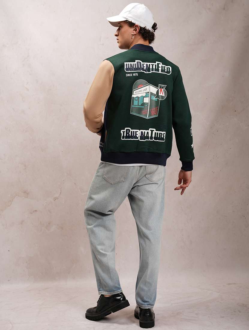 men color block long sleeve varsity jacket - 21651081 -  Standard Image - 3