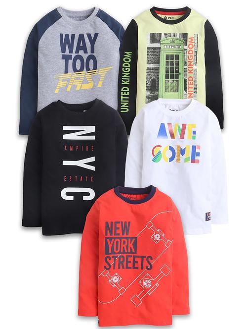 boys pack of 5 printed sweatshirts - 21651090 - Standard Image - 0