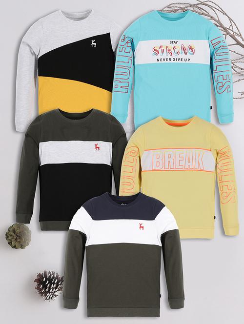 boys pack of 5 printed sweatshirts - 21651093 - Standard Image - 0
