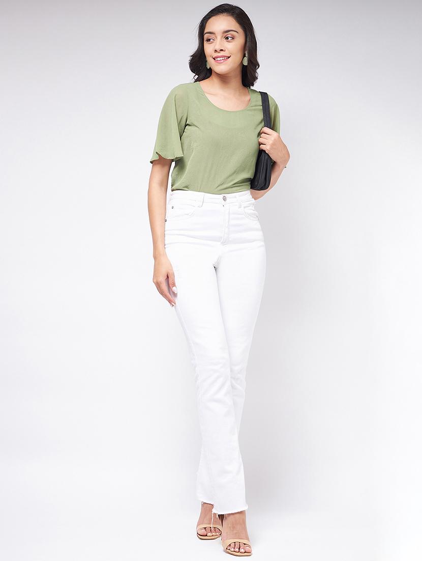 green chiffon regular top - 21651101 - Standard Image - 3