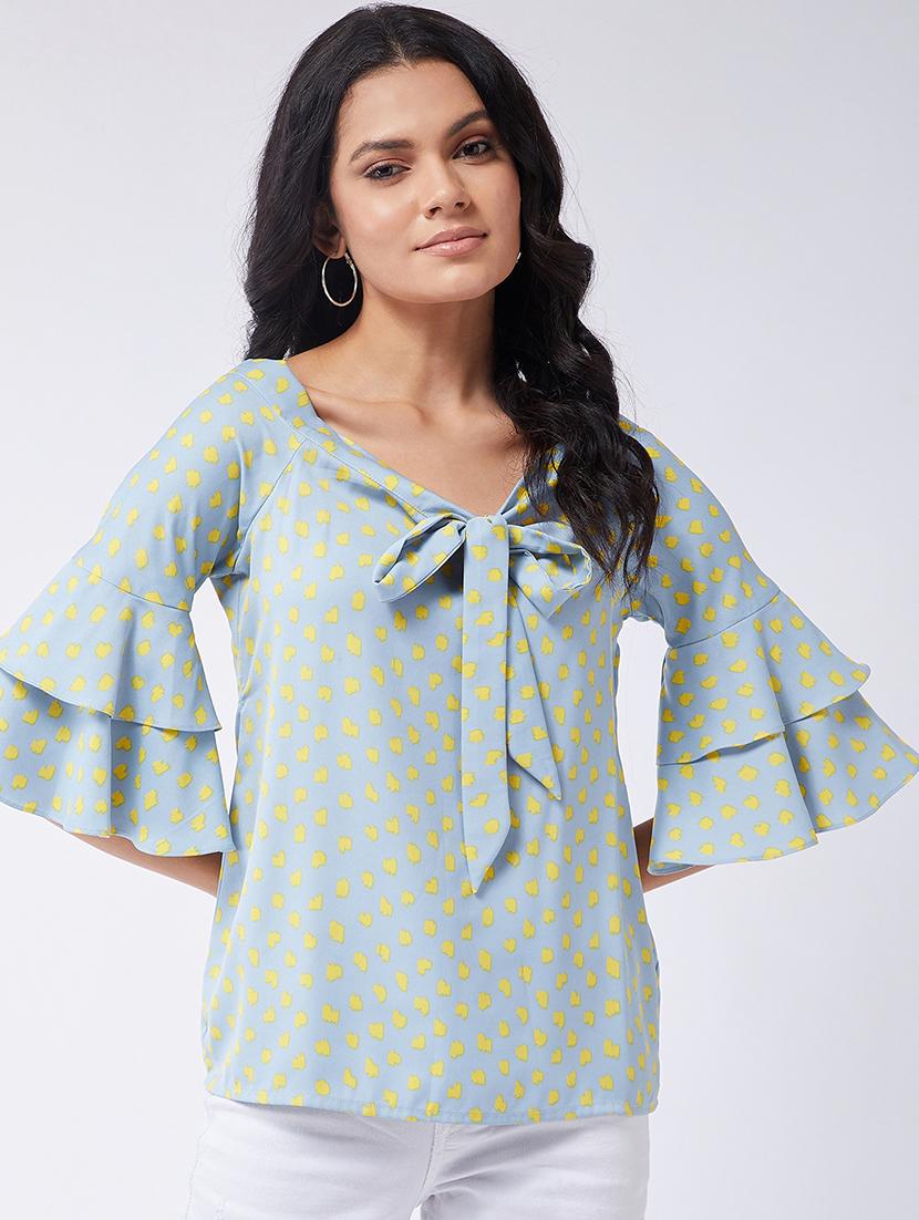 women printed bell sleeves regular top - 21651123 - Zoom Image - 0