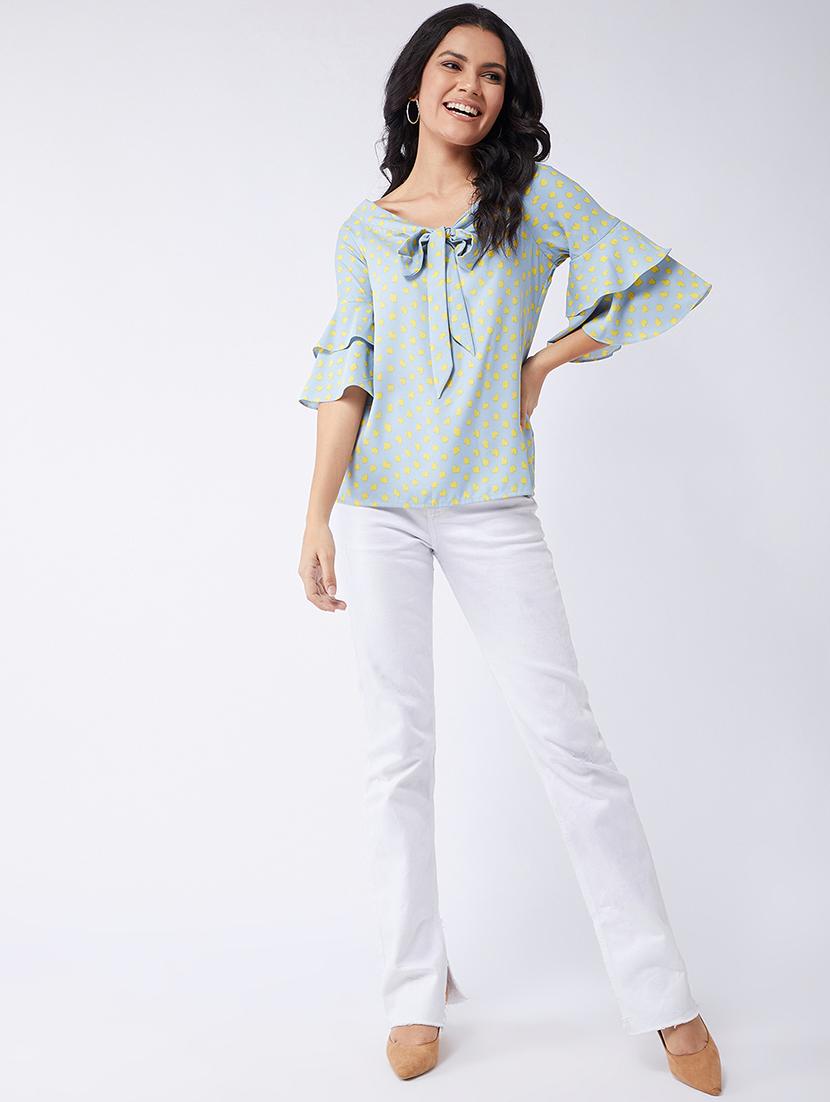 women printed bell sleeves regular top - 21651123 - Standard Image - 3