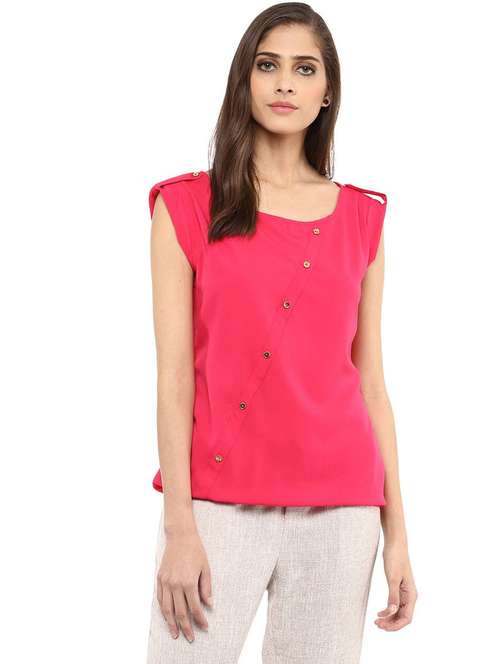 women solid sleeveless regular top - 21651134 - Standard Image - 0