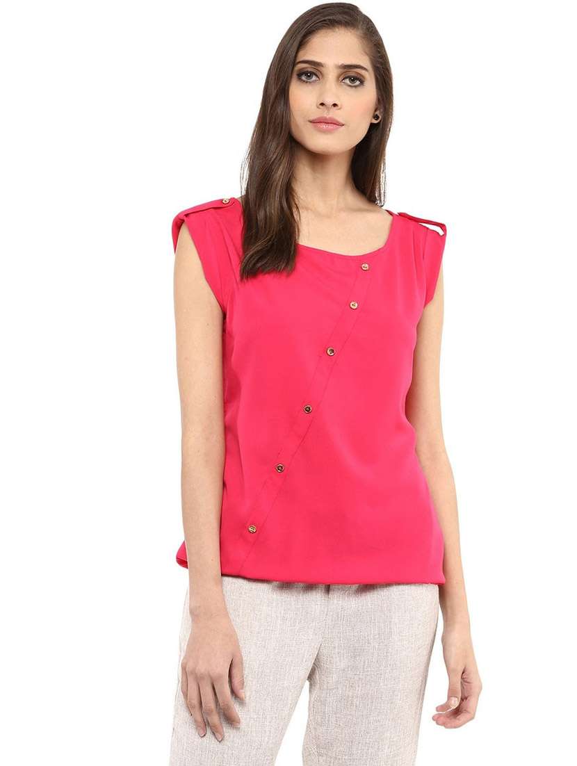 women solid sleeveless regular top - 21651134 - Zoom Image - 0