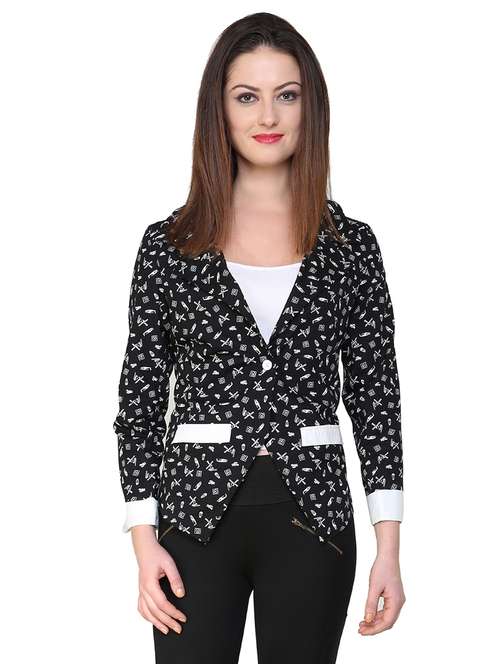 women black printed casual blazer - 21651162 -  Standard Image - 0