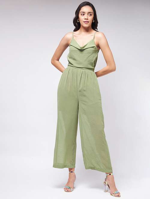 women solid sleeveless full length jumpsuit - 21651171 - Standard Image - 0