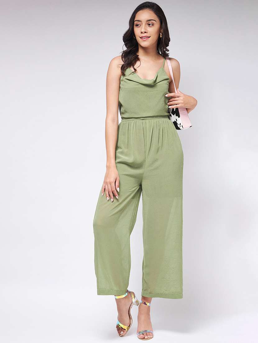 women solid sleeveless full length jumpsuit - 21651171 - Standard Image - 3