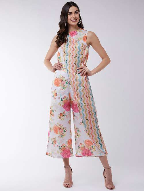 women solid sleeveless calf length jumpsuit - 21651172 - Standard Image - 0