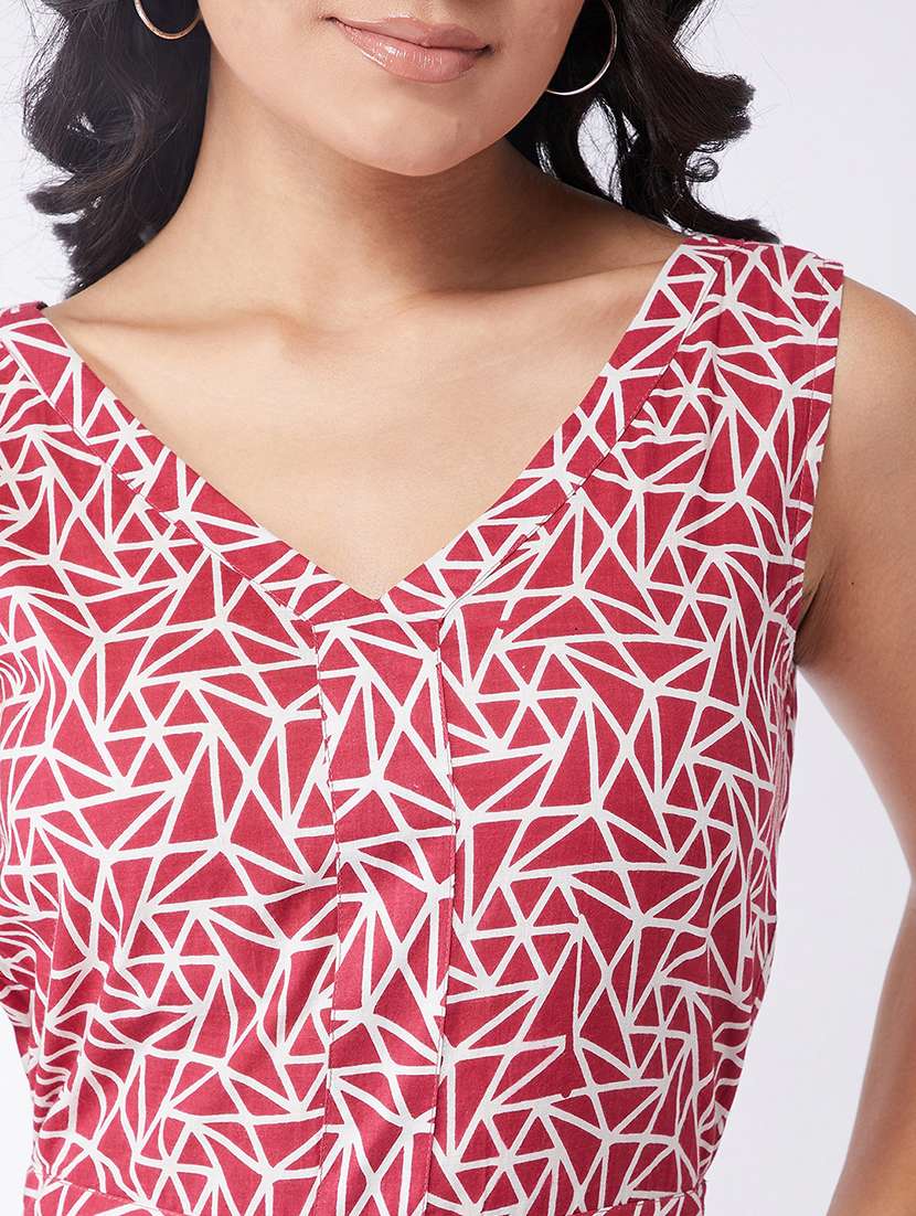 women printed sleeveless full length jumpsuit - 21651180 -  Standard Image - 3