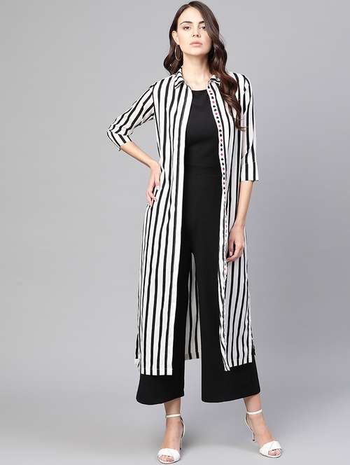 women printed full length jumpsuit with shrug - 21651190 - Standard Image - 0