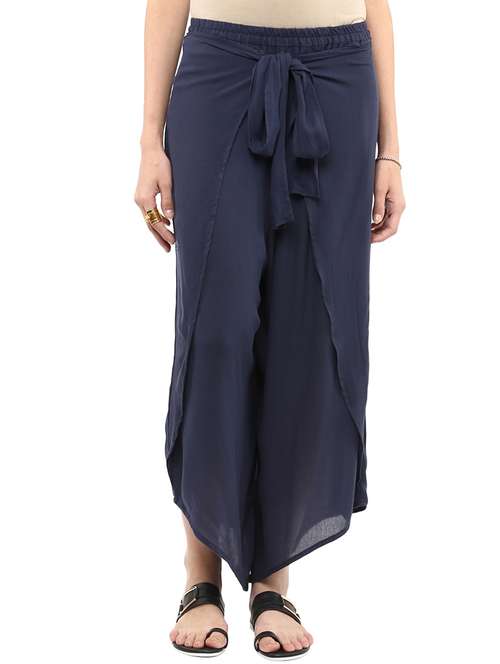 women solid mid rise relaxed fit trouser - 21651211 -  Standard Image - 0