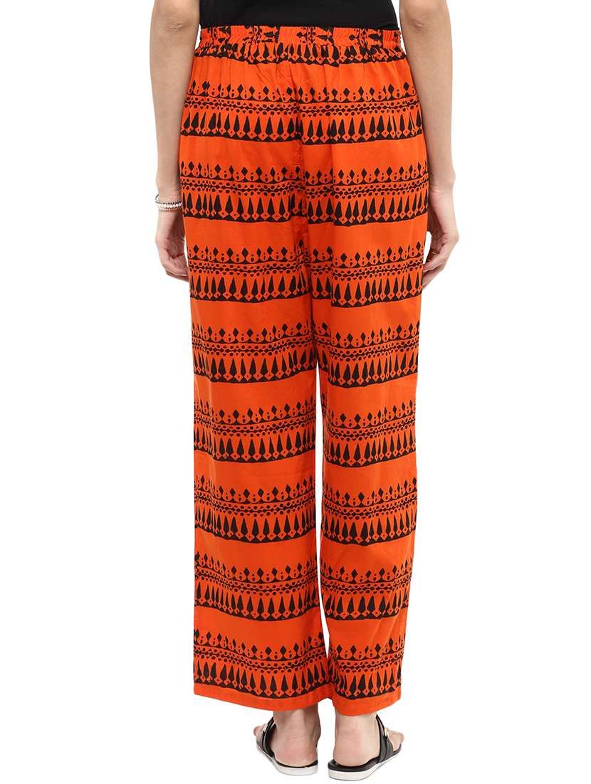 women printed mid rise relexed fit trouser - 21651214 -  Standard Image - 3