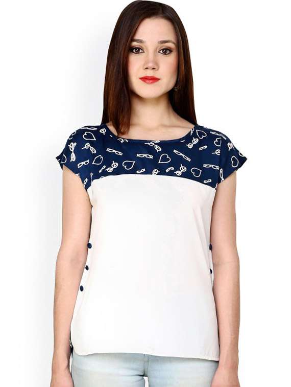 women color block short sleeve regular top
