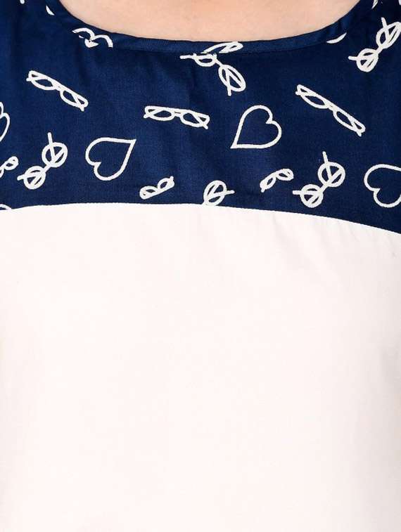 women color block short sleeve regular top - 21651252 -  Standard Image - 3