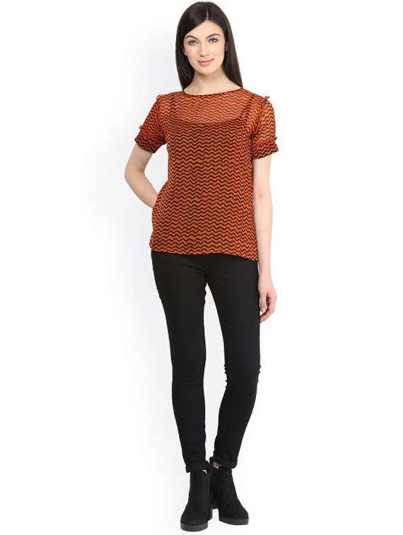women printed round neck regular top - 21651253 - Standard Image - 3