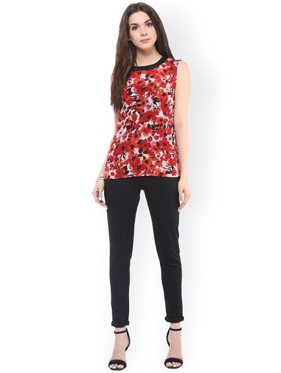 women floral printed sleeveless top - 21651362 - Standard Image - 3
