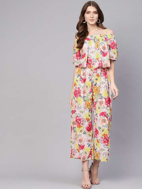 women printed full leg jumpsuit - 21651410 -  Standard Image - 0