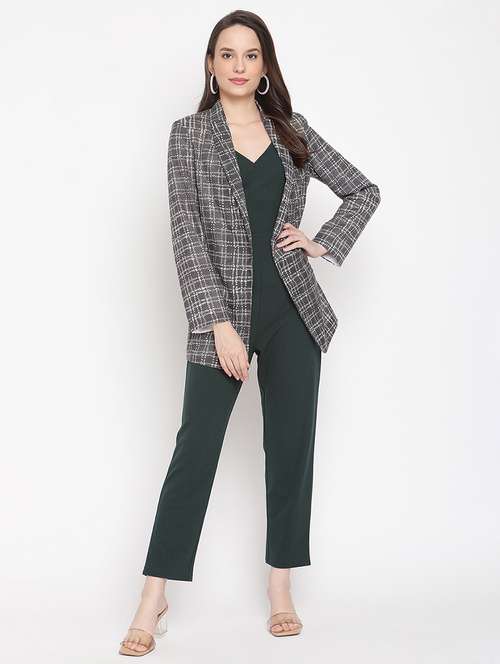 women grey printed full sleeve coat - 21651435 -  Standard Image - 0