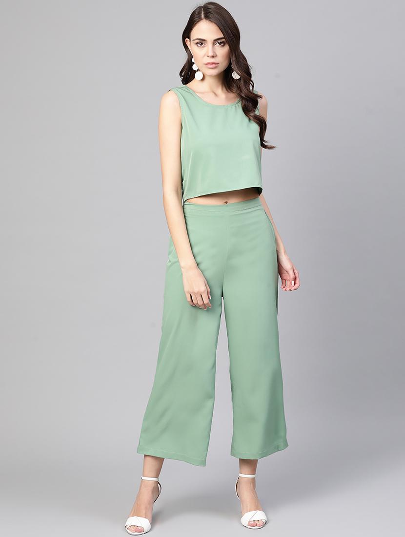 women sea green solid fusion set - 21651441 - Standard Image - 3
