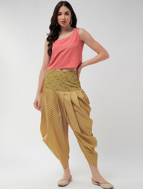 jaipur haat leg 'o' mutton sleeves jacket with top and dhoti pant - 21651484 - Standard Image - 0