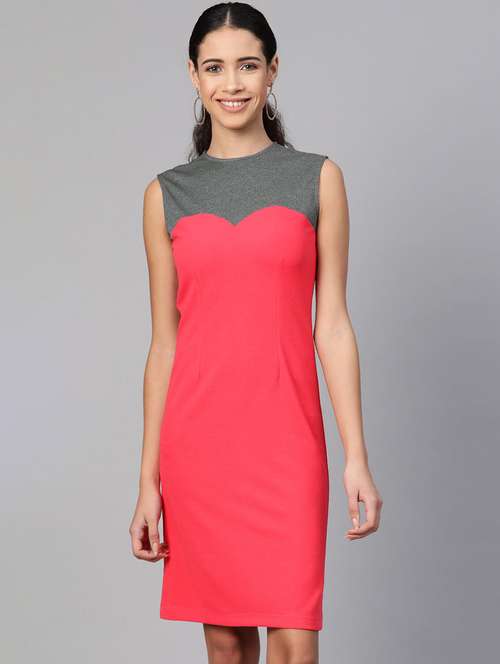 women color blocked sleeveless bodycon dress - 21651495 -  Standard Image - 0