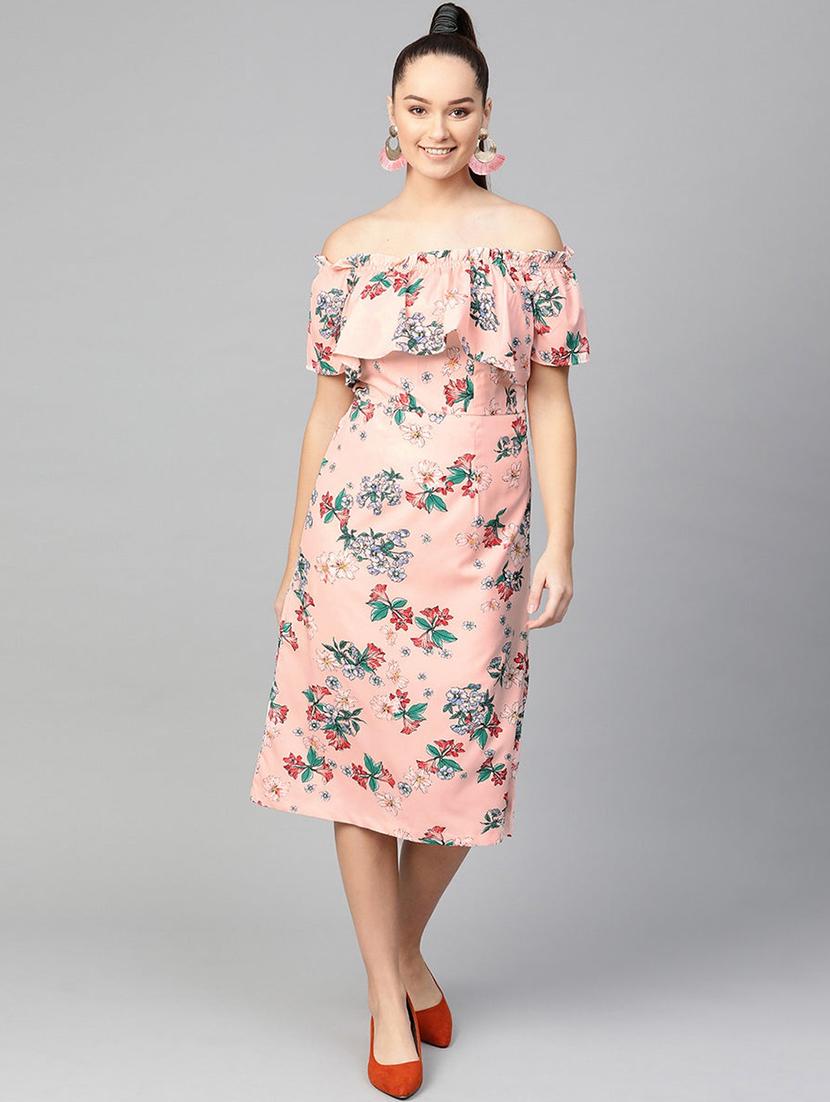 women floral print off shoulder sheath dress - 21651505 - Zoom Image - 0