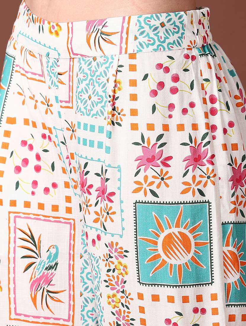 women mid rise printed wide leg trouser - 21651529 -  Standard Image - 5