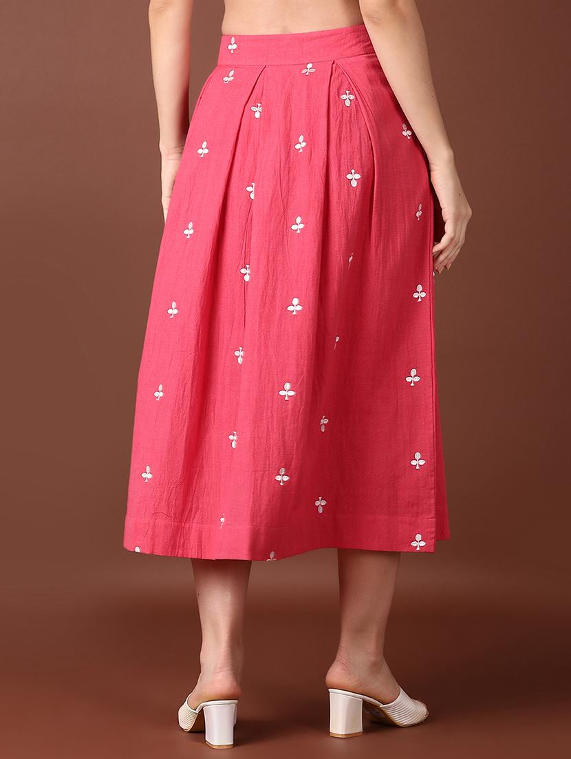 women mid rise printed pleated skirt - 21651532 - Standard Image - 3