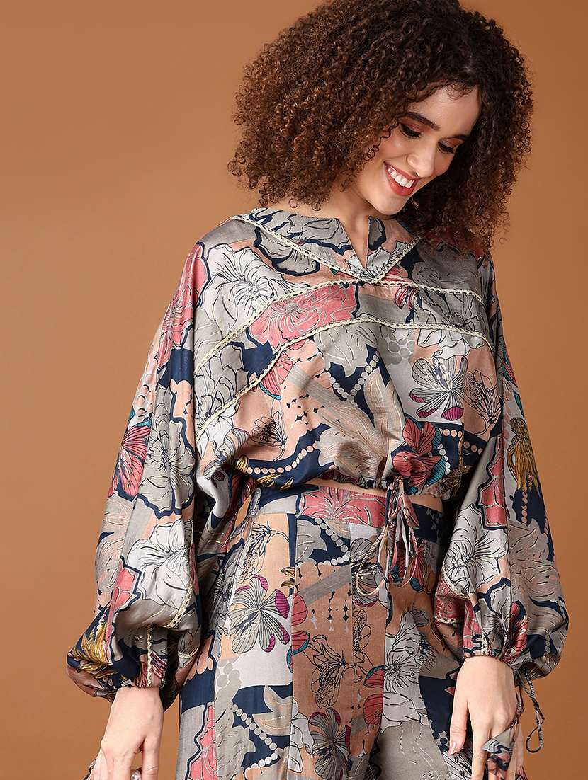 women printed top and trouser co-ord set - 21651534 -  Standard Image - 3