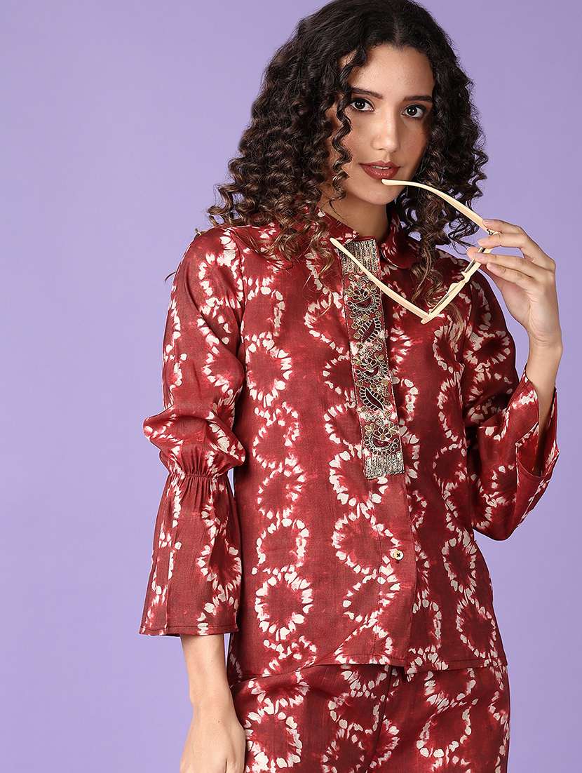 women printed top and trouser co-ord set - 21651536 -  Standard Image - 3