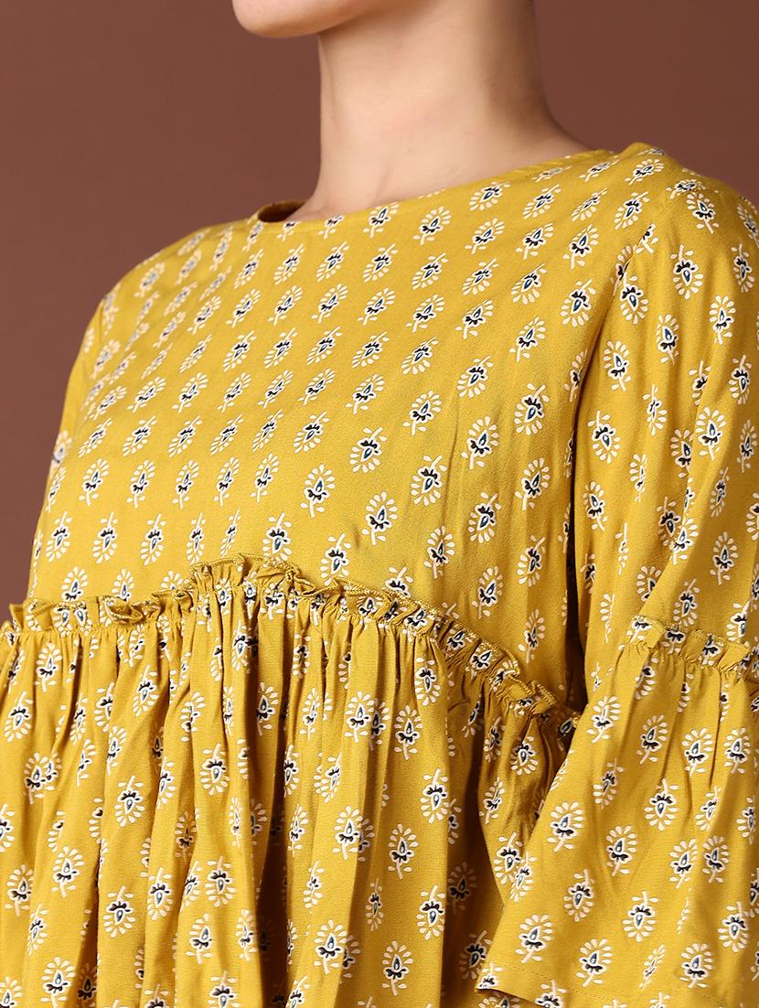 women round neck printed peplum top - 21651549 - Standard Image - 5