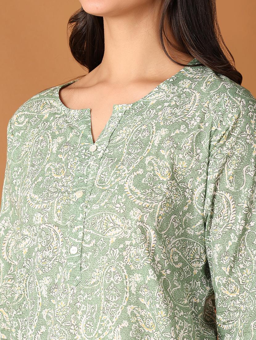 women three quarter sleeve straight kurta - 21651553 - Standard Image - 5