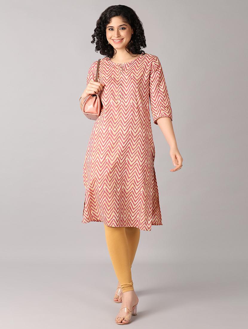 women three quarter sleeve straight kurta - 21651554 - Standard Image - 3