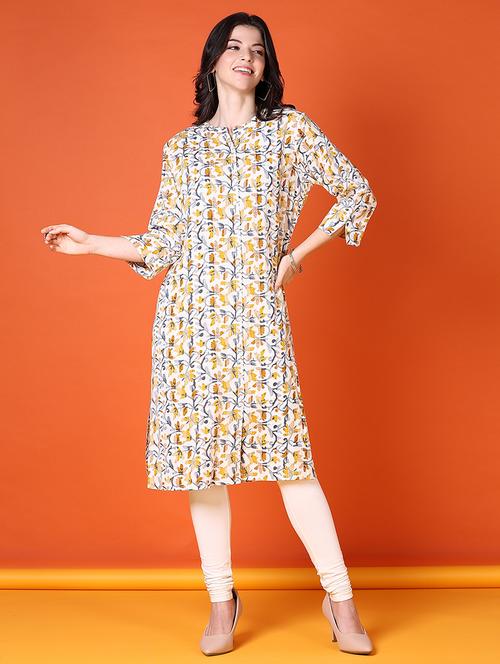 women three quarter sleeve straight kurta - 21651565 - Standard Image - 0