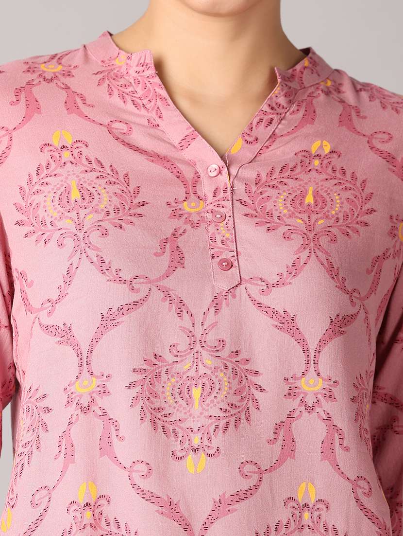 women mandarin neck printed regular top - 21651586 -  Standard Image - 5