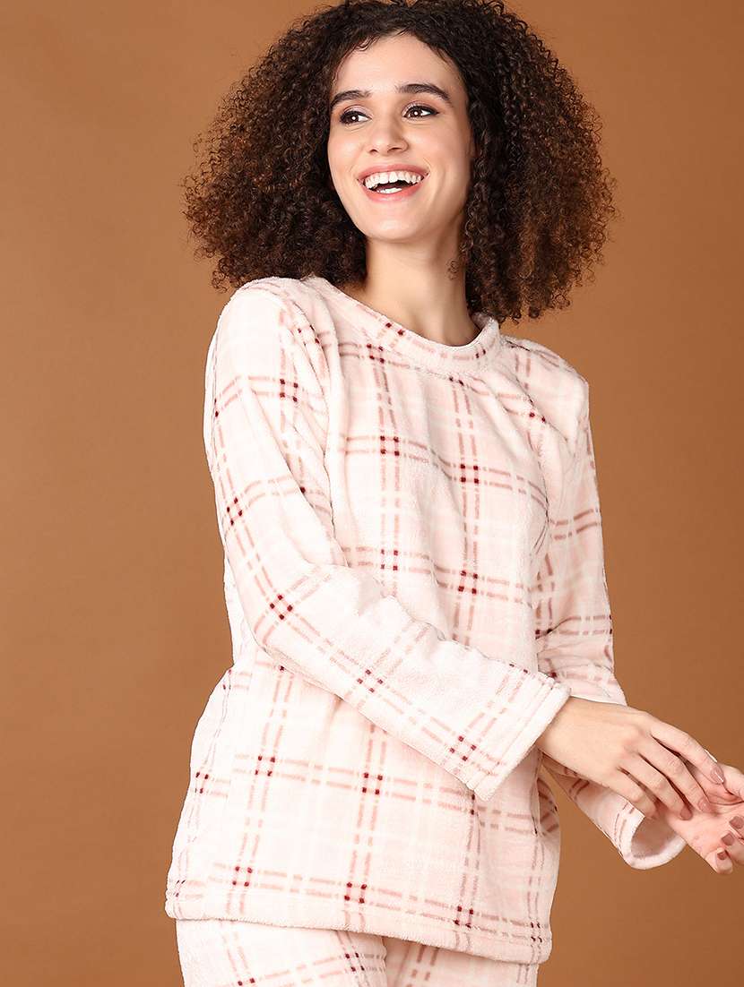 women checkered nightwear pyjama set - 21651602 -  Standard Image - 3