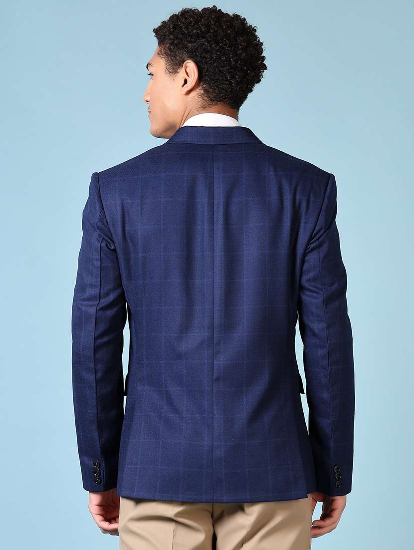 men long sleeves checkered single breasted casual blazer - 21651609 -  Standard Image - 3