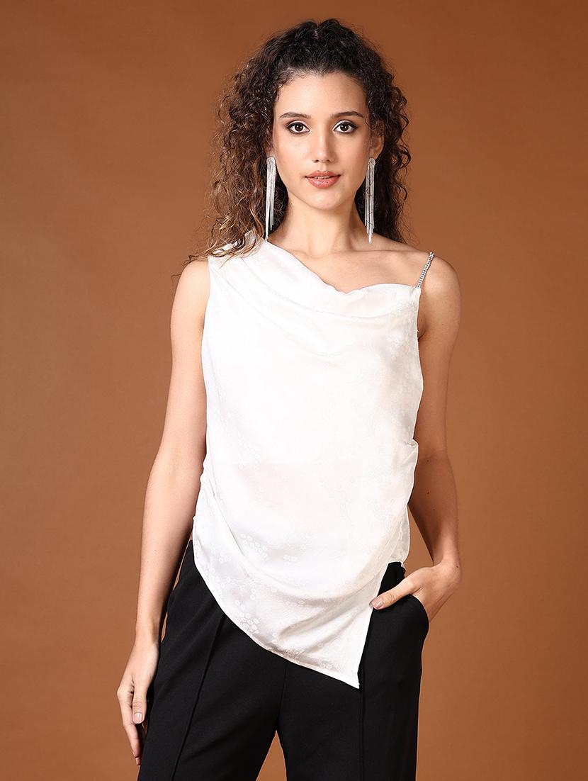 women floral shoulder strap sleeve regular top - 21651623 - Zoom Image - 0