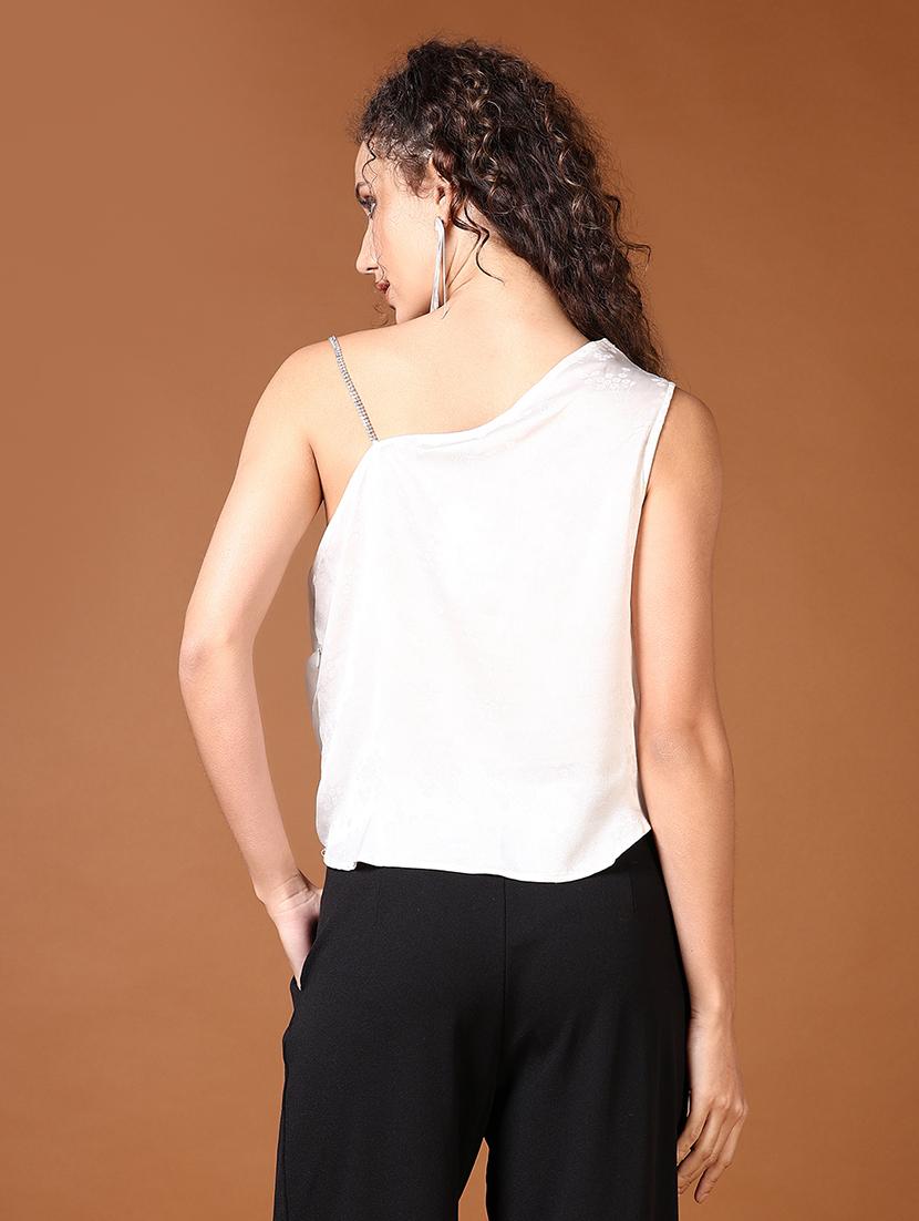 women floral shoulder strap sleeve regular top - 21651623 - Standard Image - 3