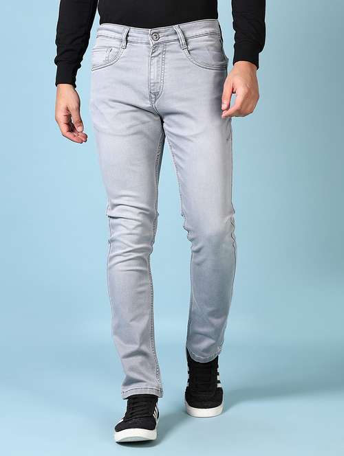 men mid rise plain slim fit jeans - 21651628 -  Standard Image - 0