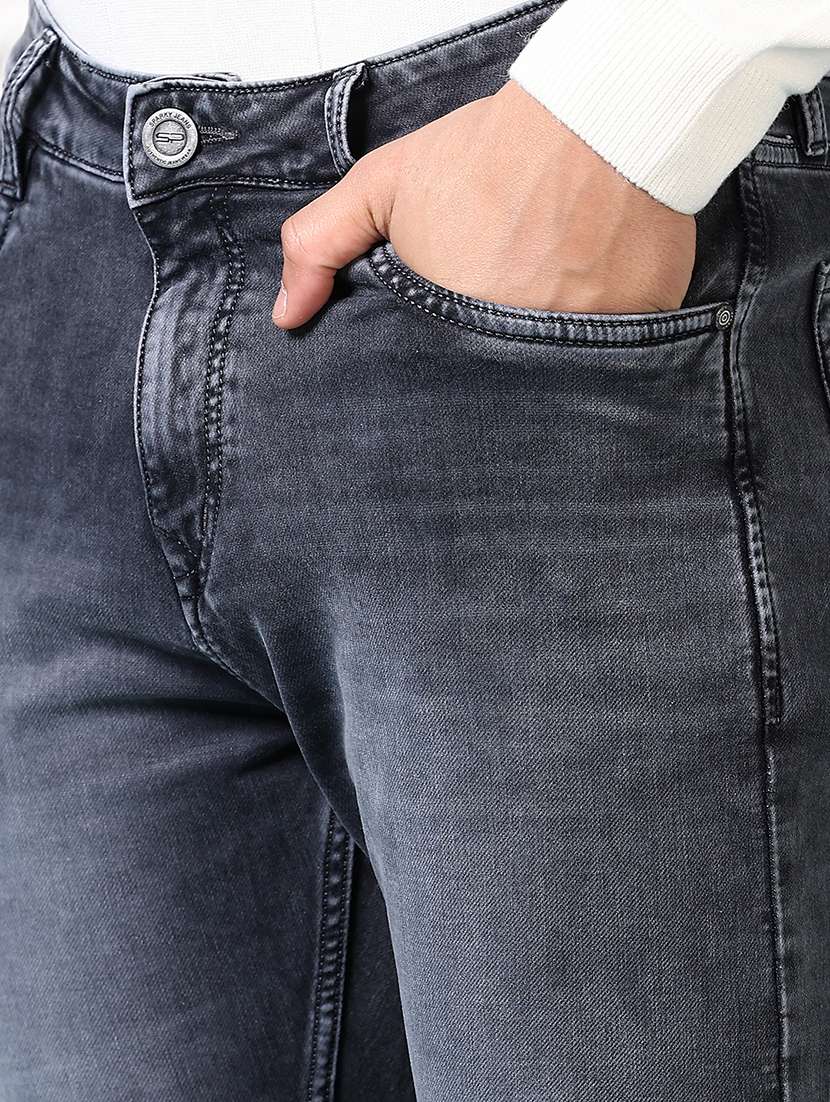 men mid rise plain slim fit jeans - 21651630 - Standard Image - 5
