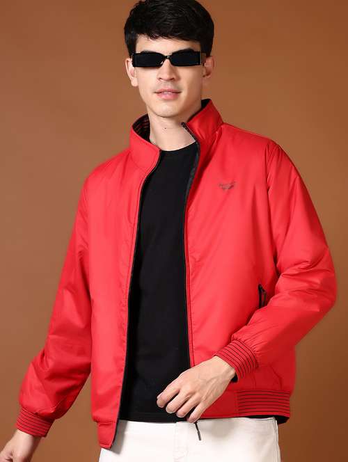 men solid long sleeve reversible bomber jacket - 21651632 -  Standard Image - 0
