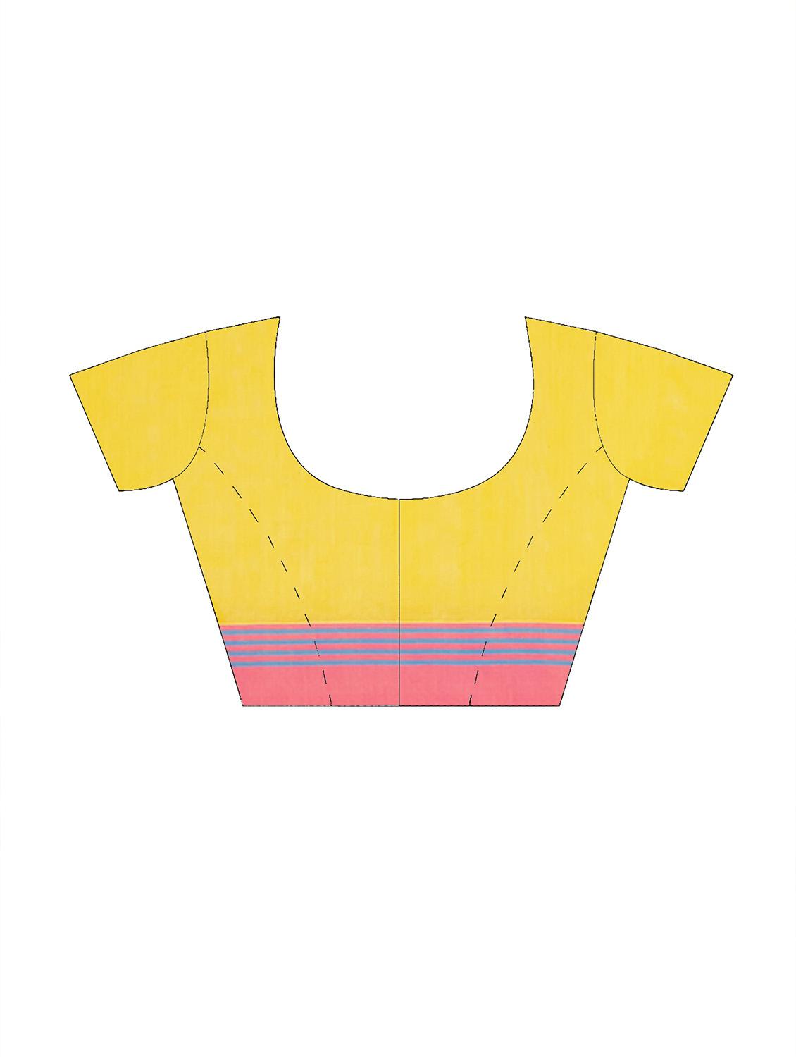 women yellow printed saree with blouse - 21651713 - Standard Image - 3