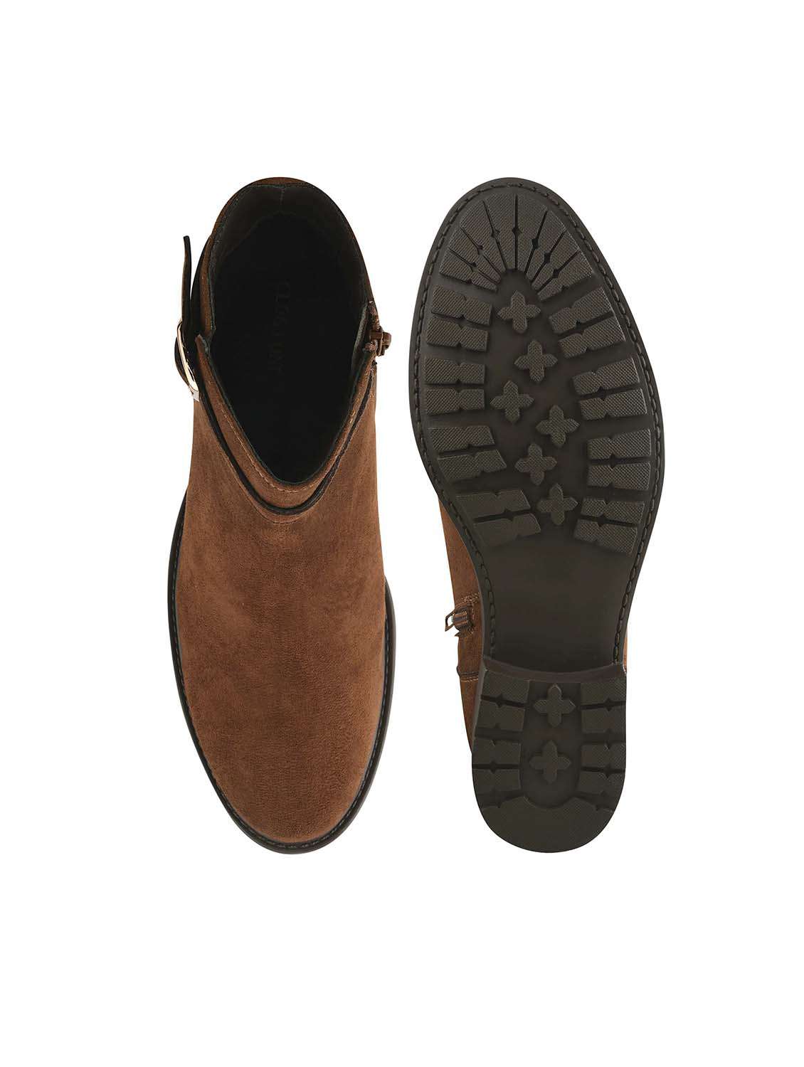 women tan solid ankle boots - 21651874 - Standard Image - 5