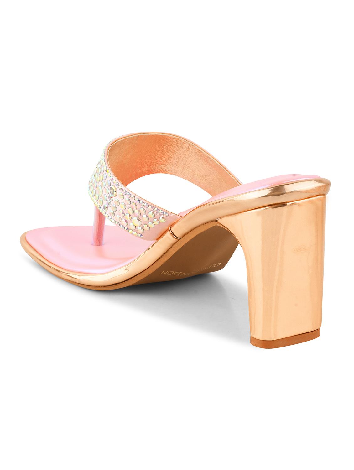 women pink block heel sandals - 21651881 - Standard Image - 3