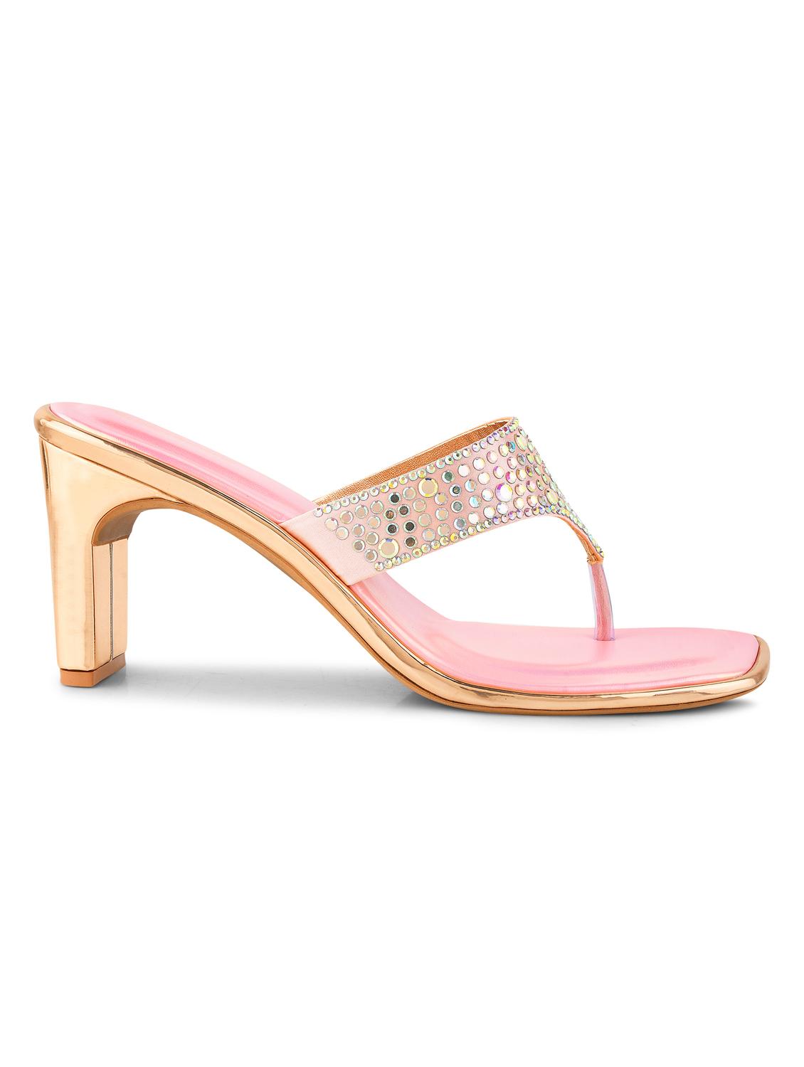 women pink block heel sandals - 21651881 - Standard Image - 5