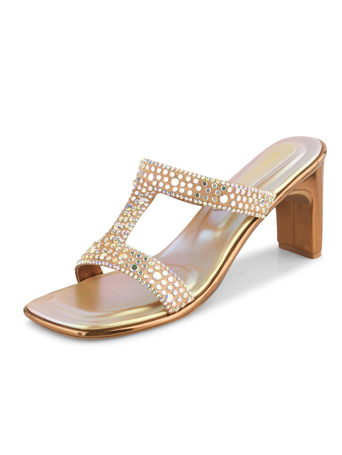 women gold block heel sandals - 21651883 - Standard Image - 3