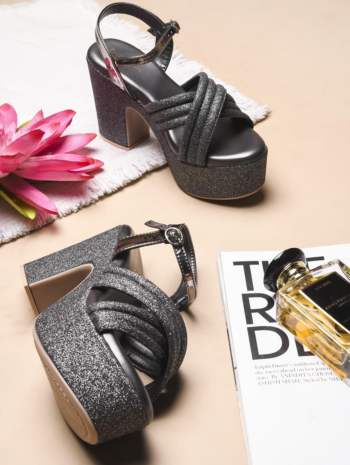 women embellished ankle strap block heel sandals - 21651884 -  Zoom Image - 0