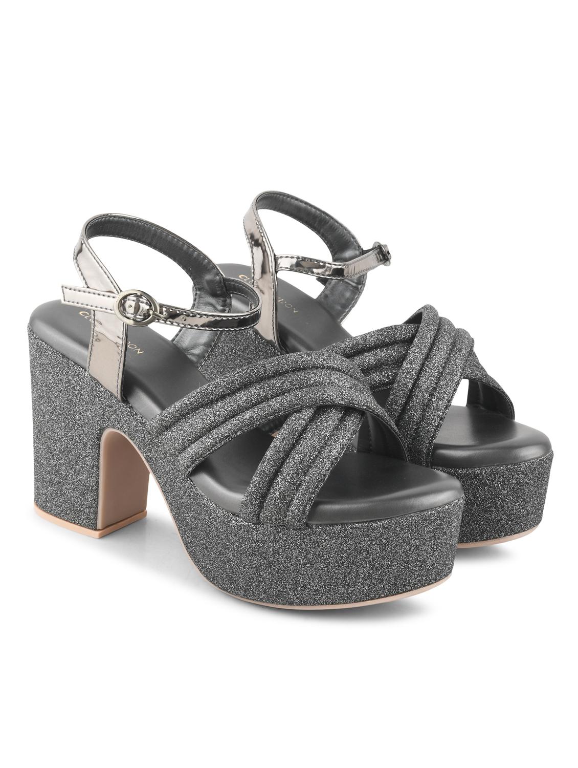 women embellished ankle strap block heel sandals - 21651884 - Standard Image - 3